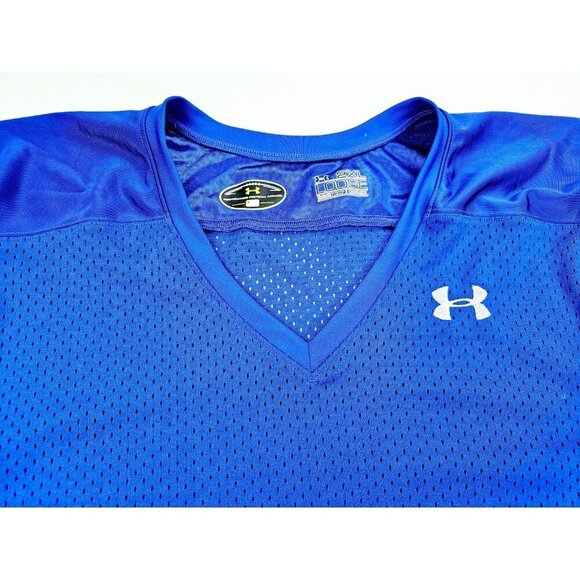 Under Armour Size 2XL Men's Blue Loose Heat Gear Performance Football Jersey NWT - Picture 7 of 10